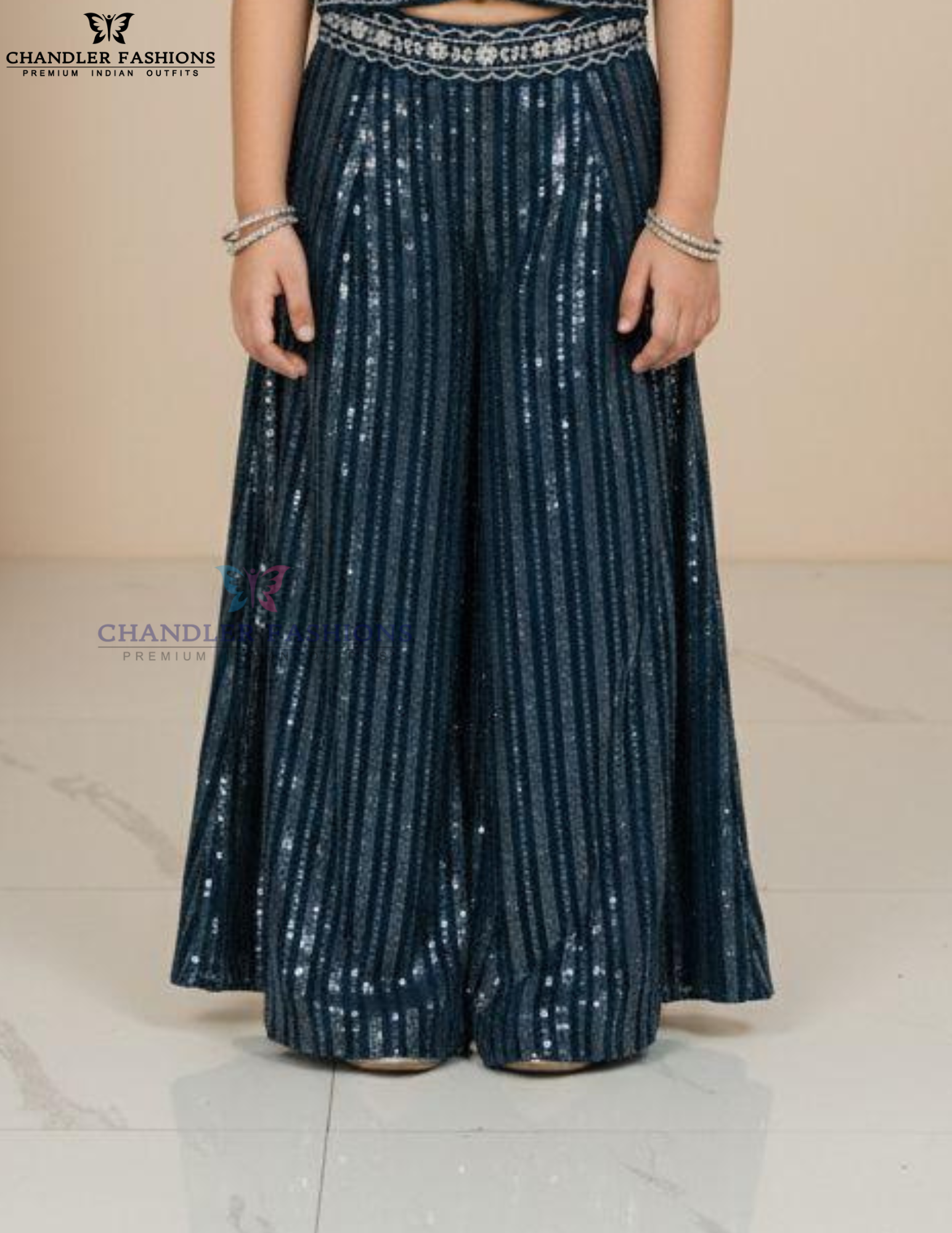 Blue Color Georgette With Embroidery And Sequins Work Palazzo Suits In USA