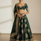 Dark Green French Crepe With Sequins Work Lehenga Near Me