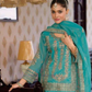 Teal Green Color Shimmer Palazzo Suits With Embroidery Work In Arizona