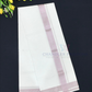 Elegant Men's White Premium Pure Cotton Lavender Color Border Dhoti Near Me