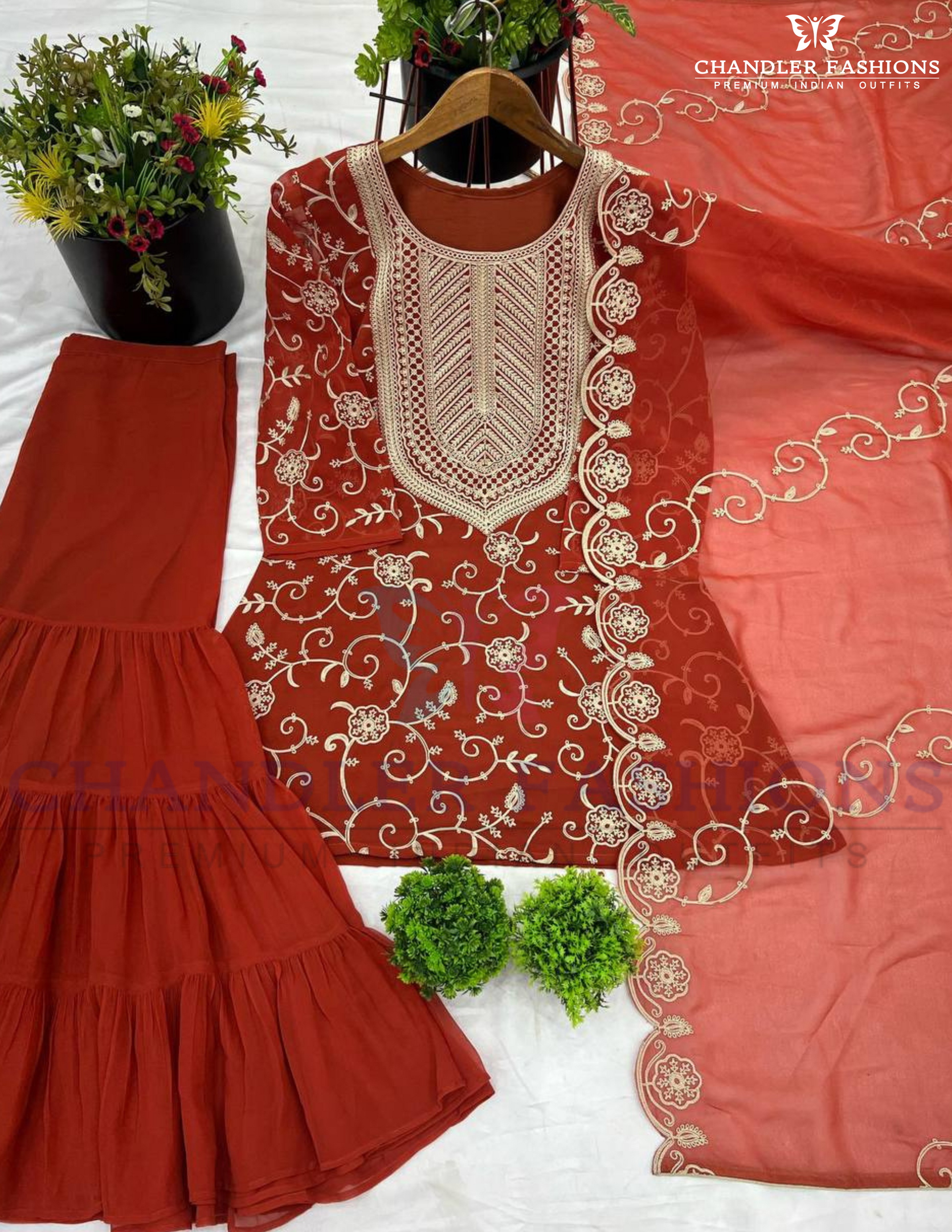 Attractive Light Brown Color Sharara Suits in Tempe