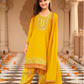 Elegant Yellow Color Chinon With Embroidery Work Kurtis Suits Near Me 