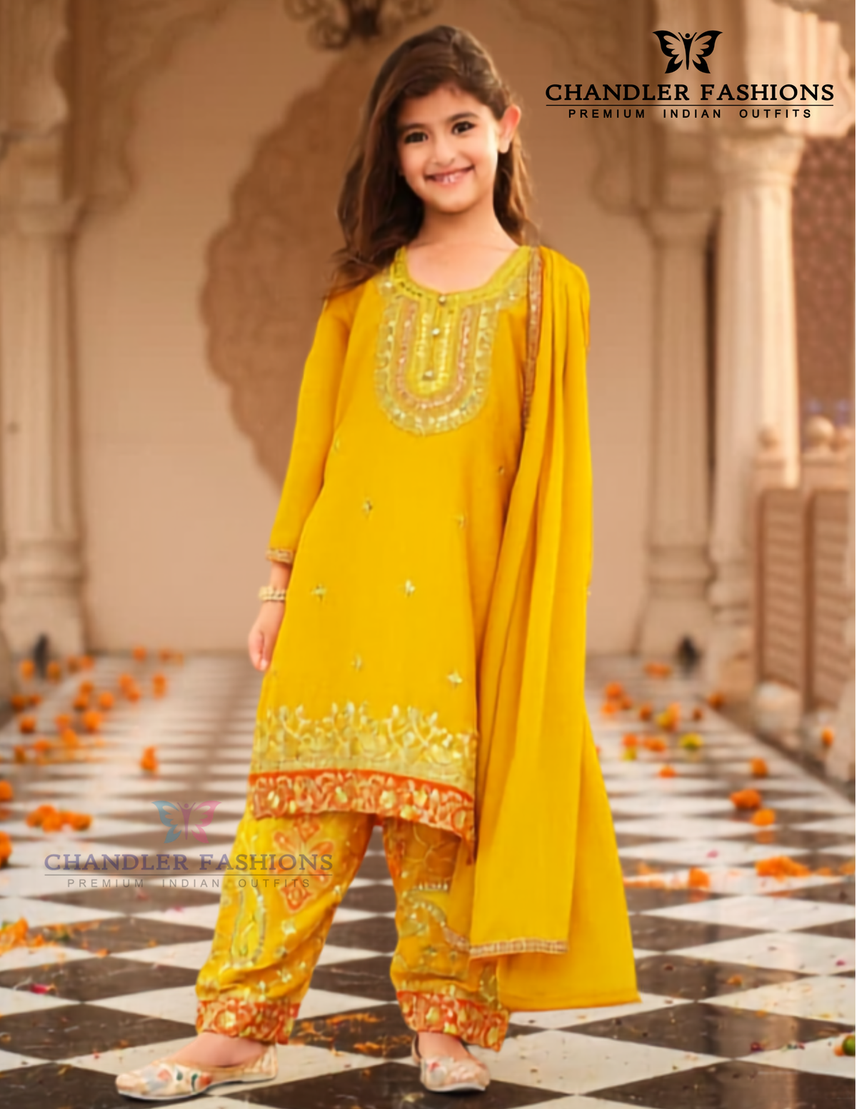 Elegant Yellow Color Chinon With Embroidery Work Kurtis Suits Near Me 