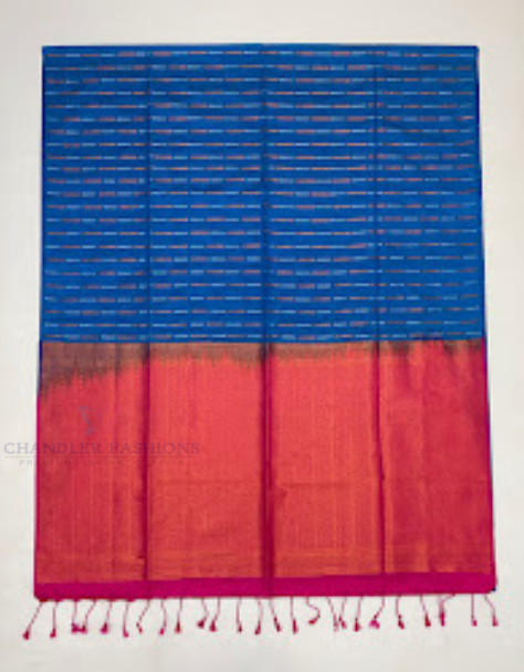 Teal Blue Color Soft Silk Saree With Contrast Rich Pallu In Suncity
