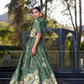Green Color Tussar Silk With Floral Print Lehenga Choli  For Women Near Me