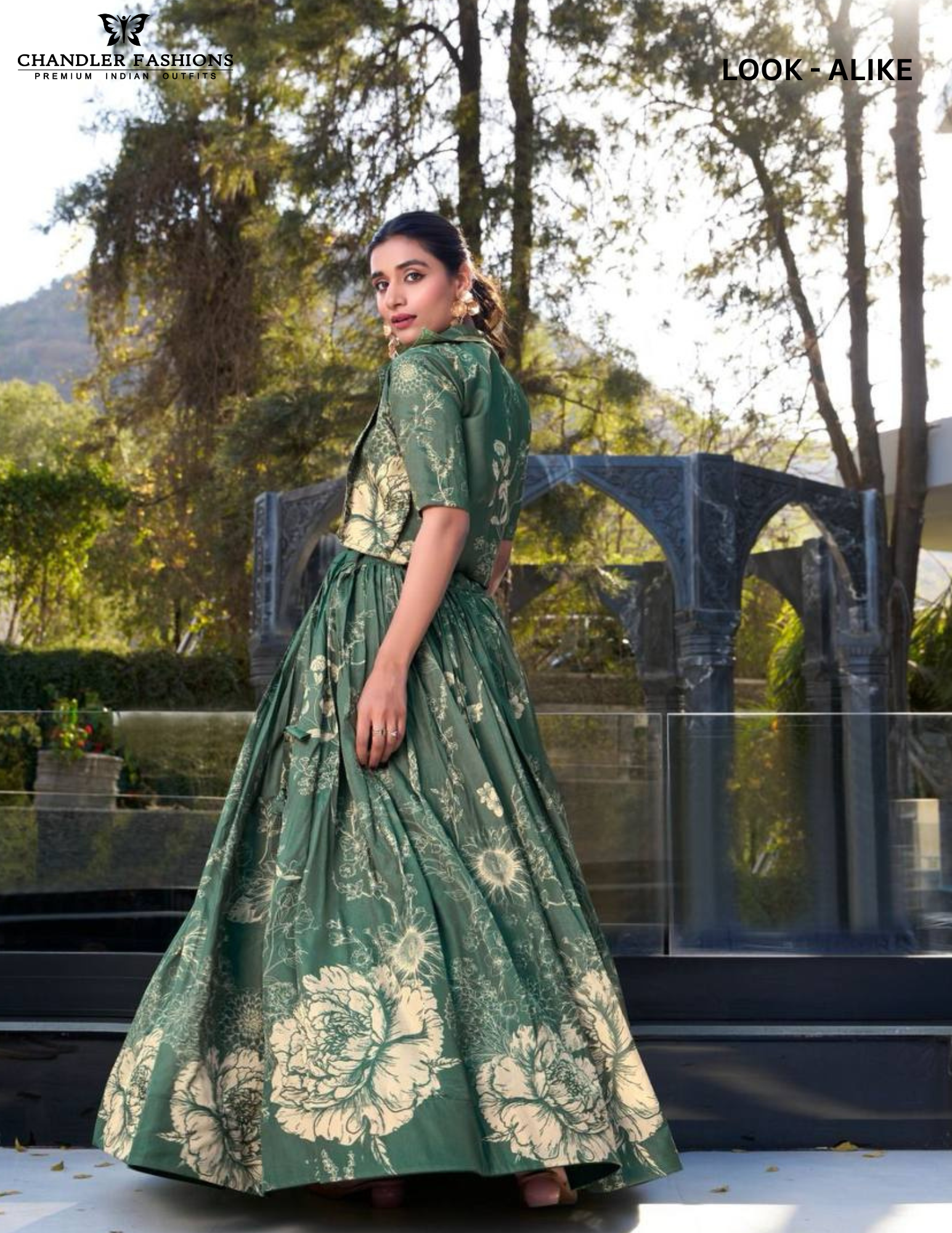 Green Color Tussar Silk With Floral Print Lehenga Choli  For Women Near Me
