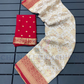 Gorgeous White Color Silk With Zari Work Saree For Women