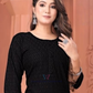 Black Color Rayon With Chikankari Work Kurti Near Me