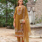 Amazing Mustard Yellow Color Organza With Embroidery Work Salwar Suits For Women