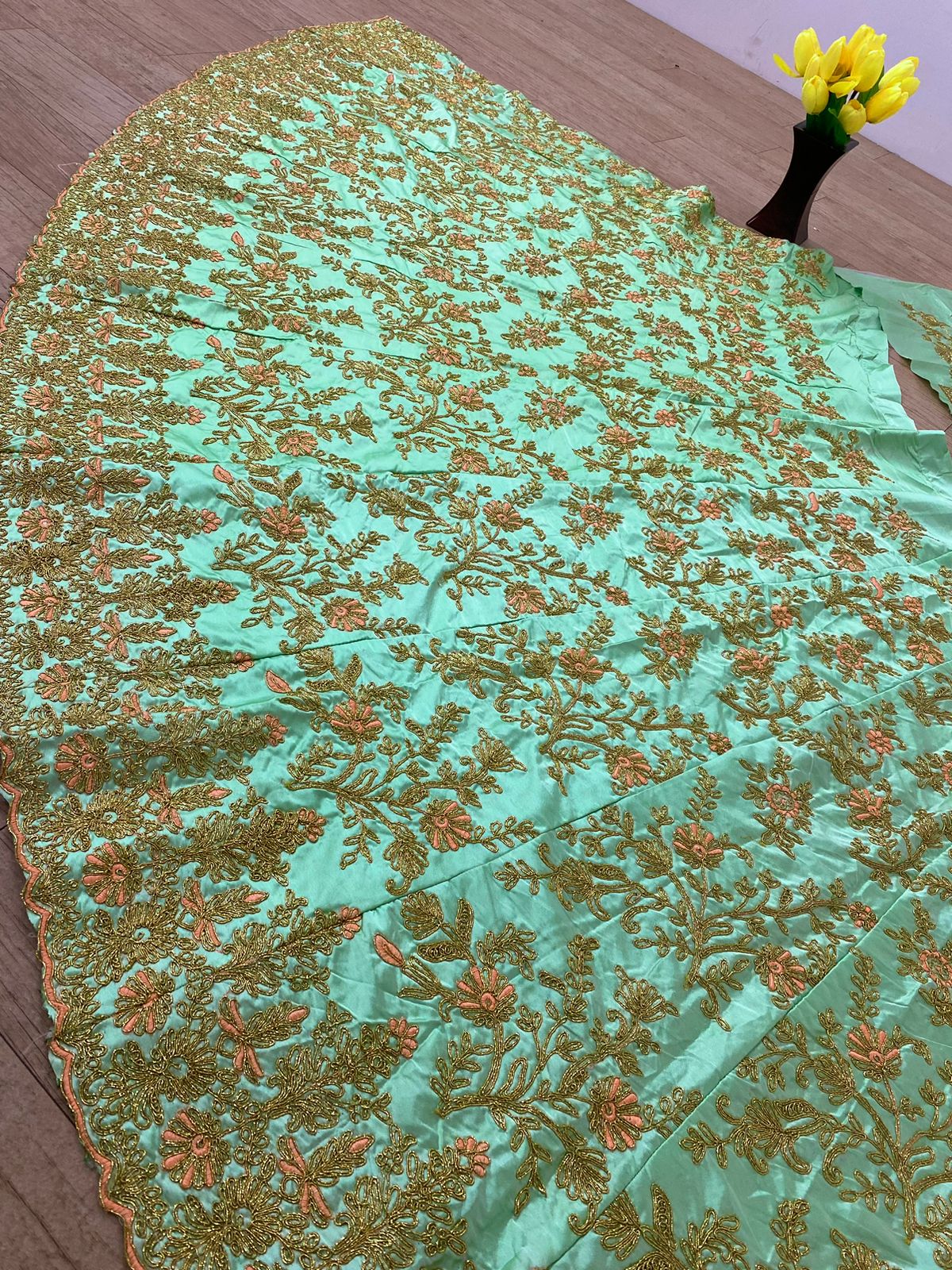 Stunning Pista Green Colored Designer Lehenga Near Me