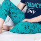 Attractive Navy Blue And Teal Blue Short Sleeve Round Neck Rich Cotton Pajama Set Near Me