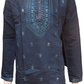 Marvelous Sea Blue Color With Cotton Embroidery Work Kurta Suits For Men