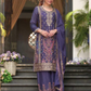 Graceful Purple Color Chinon With Embroidery Work Palazzo Suits For Women
