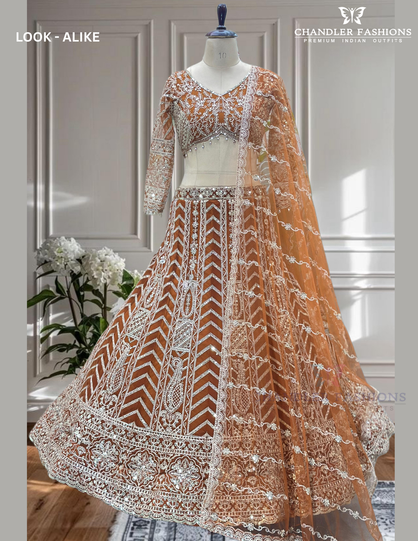 Wonderful Orange Color Lehenga Choli In Chanler