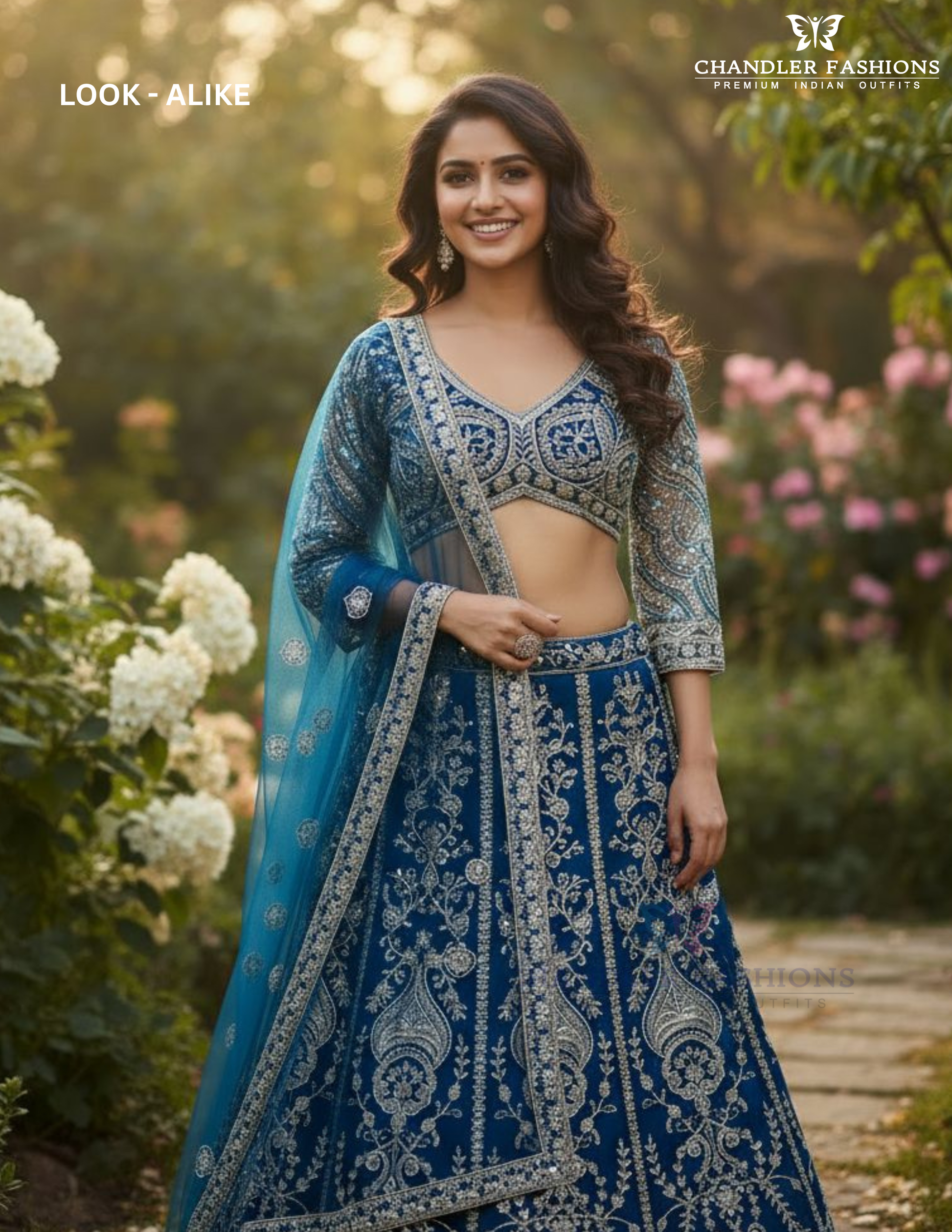 Attractive Blue Color Sequins With Embroidery Work Lehenga Choli In Yuma
