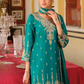 Teal Green Color Chinon Embroidery Work Kurti Palazzo Pant With Dupatta Near Me