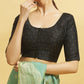Beautiful Black Color Front Open Ready To Wear Silk Blouse For Women