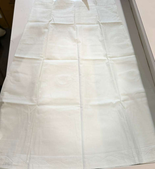 Beautiful Soft White Colored Cotton Readymade Petticoat For Women