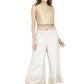 Beautiful White Palazzo Pants With Golden Myka Print