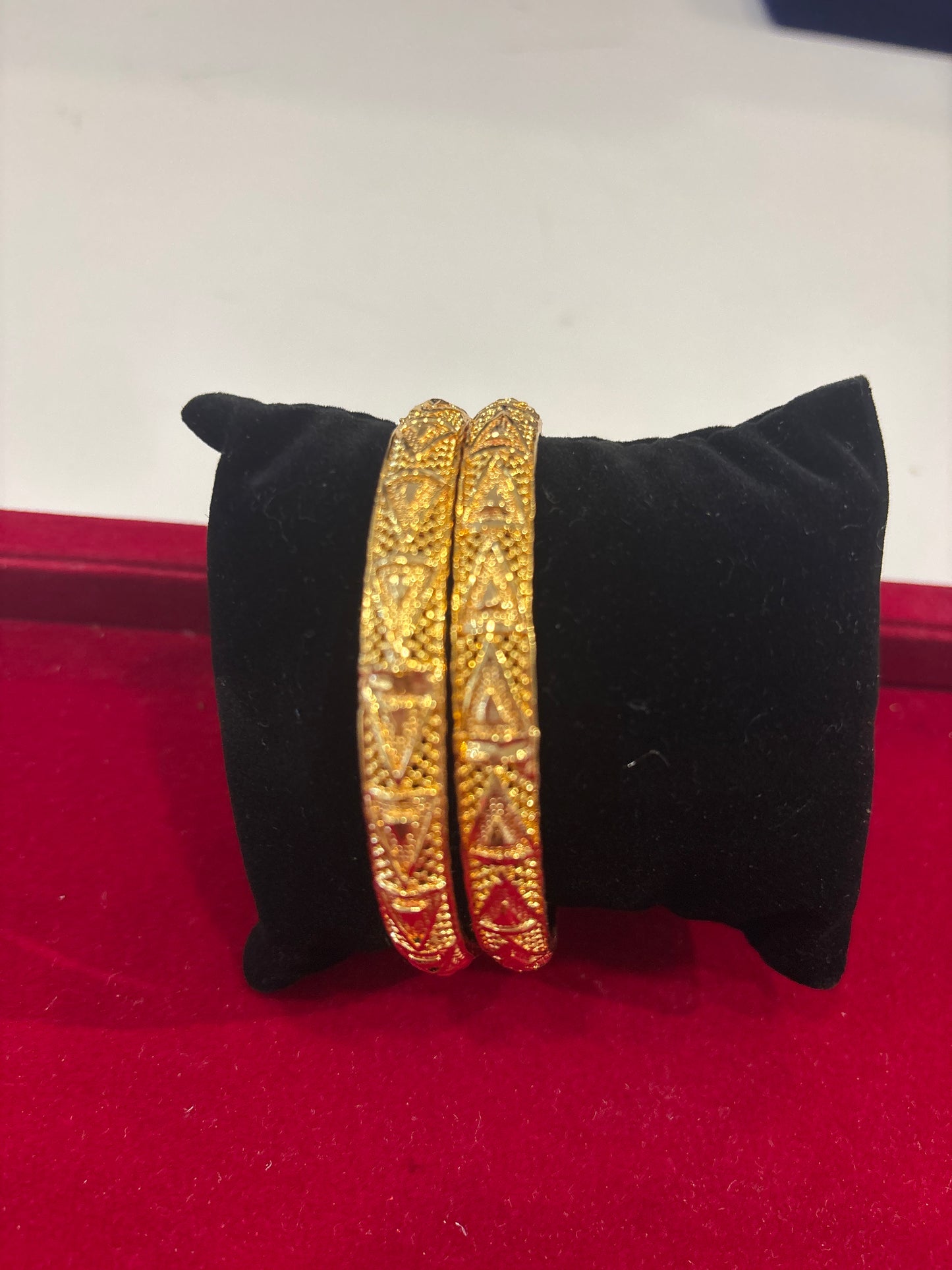 Classic Gold Plated Bangles With Antique Design For Women