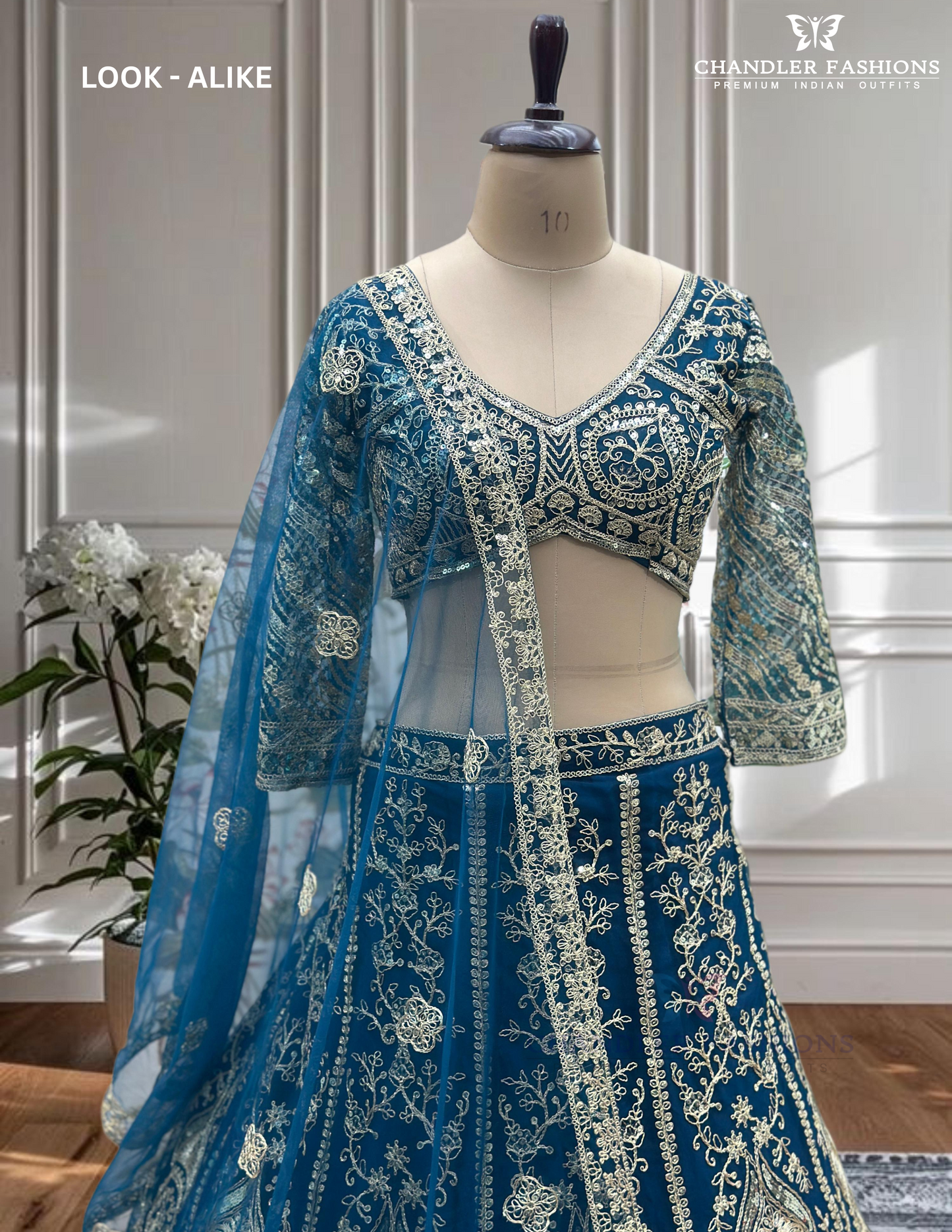 Attractive Blue Color Sequins With Embroidery Work Lehenga Choli In Chandler