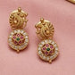 Traditional Choker Style Gold Plated Necklace With Earrings For Women