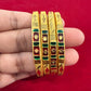 Amazing Multicolored Design Gold Plated Bangles For Women