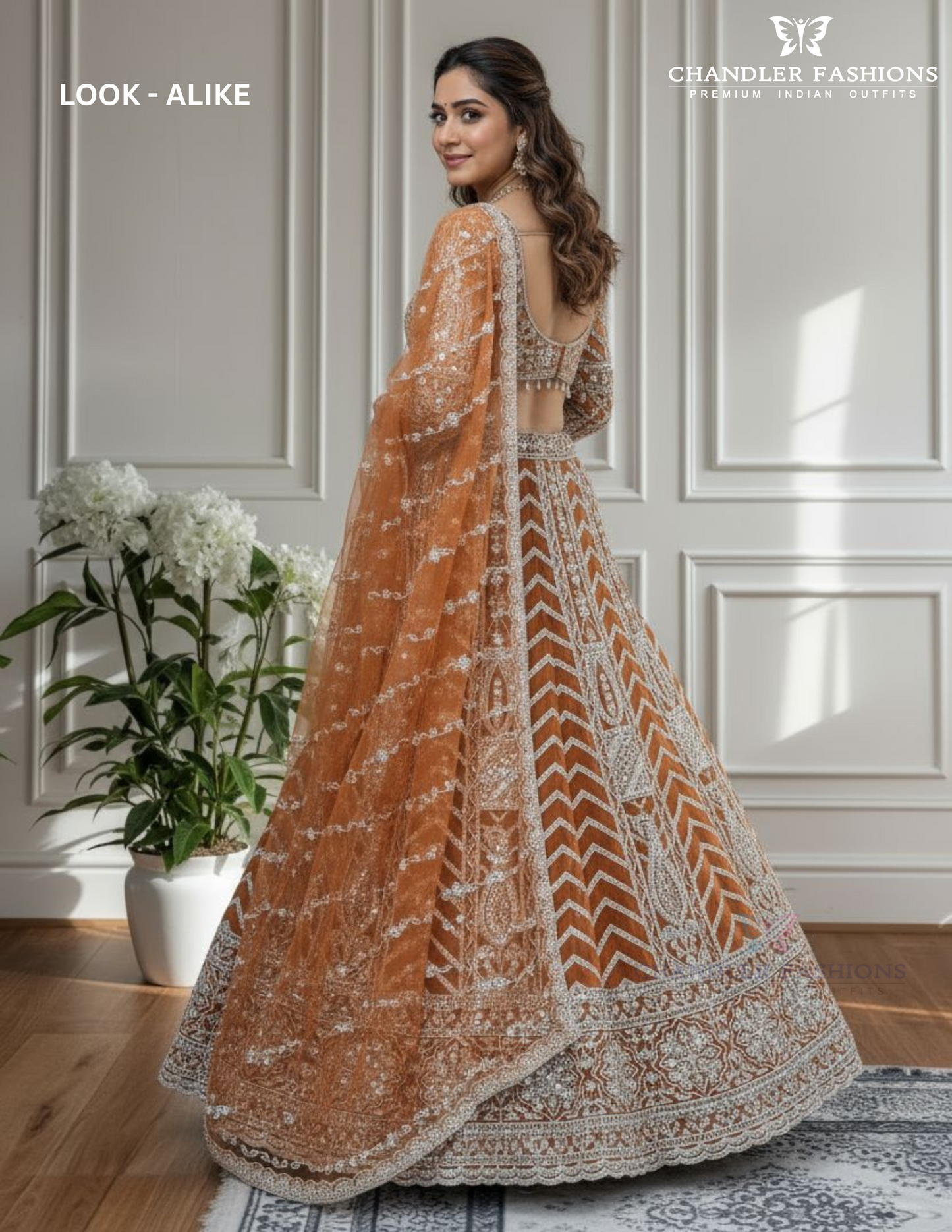 Wonderful Orange Color Sequins And Embroidery Work Lehenga Choli In Tempe