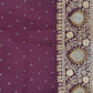 Pretty Dark Purple Color Georgette And Chiffon With Embroidered Work Fancy Saree - PREMIUM QUALITY