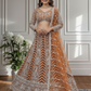 Wonderful Orange Color Sequins And Embroidery Work Lehenga Choli For Women