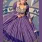 Beautiful Purple Color Embroidery And Sequins Work Lehenga Choli For Women In Mesa