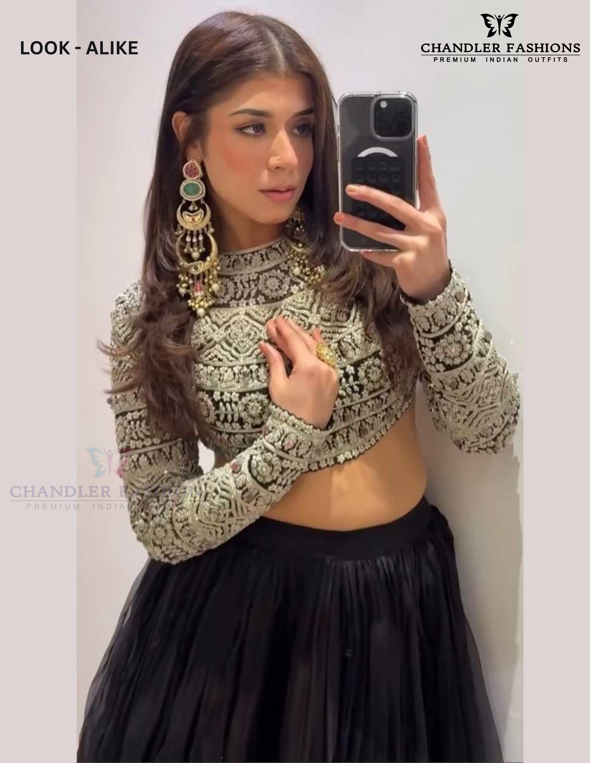 Alluring Black Color Thread And Sequins Work Lehenga Choli In Tempe