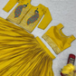 Appealing Mustard Yellow Color Embroidery Work Indo Western Lehenga In Mesa