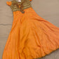 Trendy Designer Orange Color Long Dress With Embroidery Work For Girls