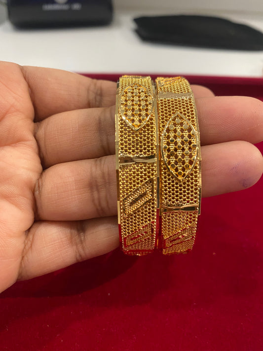 Alluring Gold Plated Bangles With Pure Elegance Gold Color Look For Women