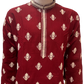Charming Red Color Embroidery Work Men kurta Suits For Men