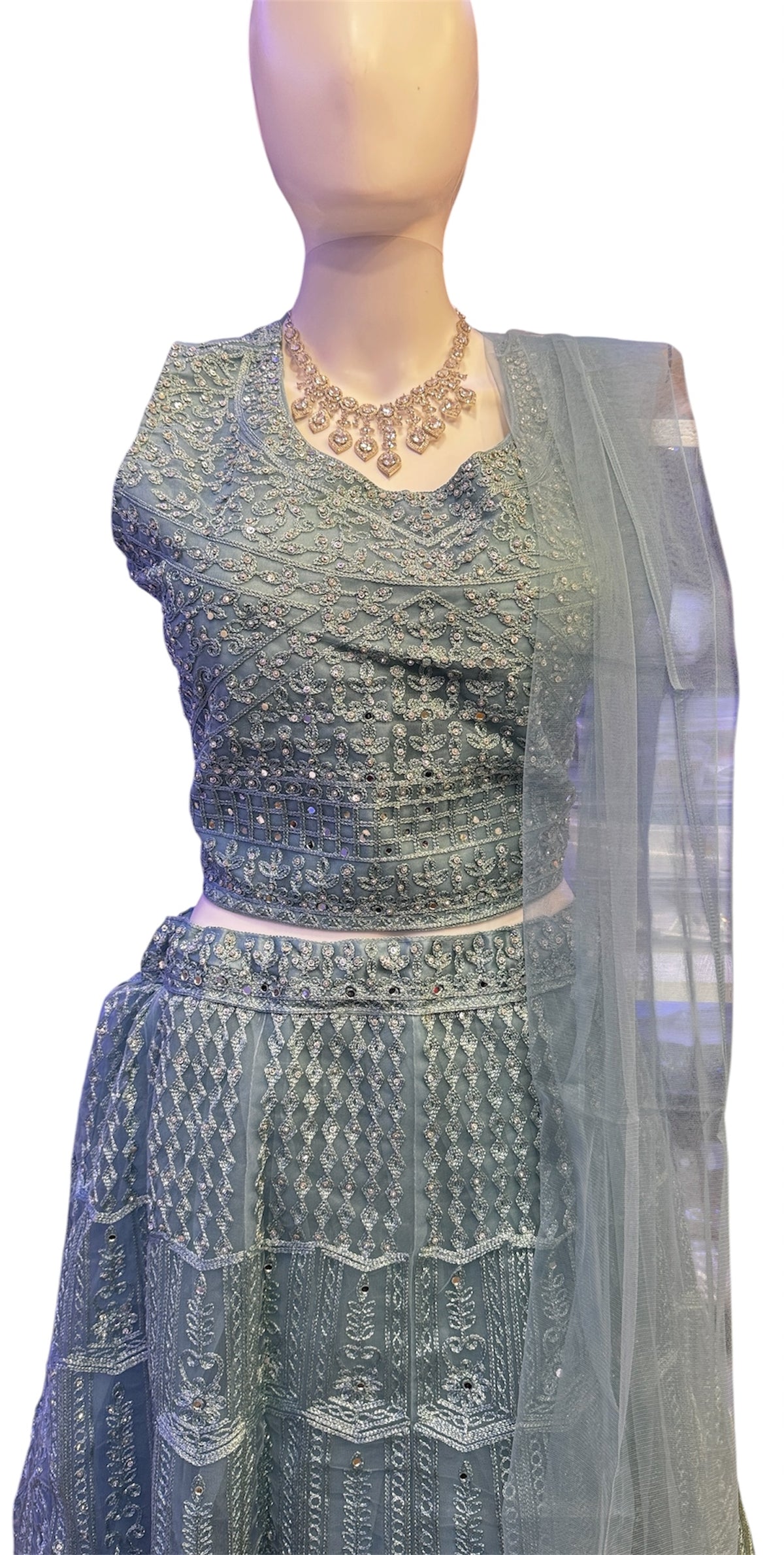 Charming Light Blue Color Lehenga With Embroidery Work Lehenga For Women