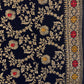 Graceful Dark Blue Color Heavy Chinon Embroidered Work With Gold Stone Fancy Saree - PREMIUM QUALITY