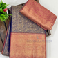 Appealing Blue Color Pure Kanchi Silk With Gold Zari Work Saree Near Me