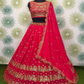 Attractive Red Color Embroidery With Sequins Work Lehenga Choli For Women