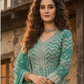 Teal Green Color Georgette With Heavy Zari And Thread Embroidery Work In USA