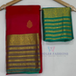 Red Color Pure Kanchi Silk With Gold Zari Work Saree In USA