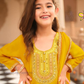 Yellow Color Chinon With Embroidery Work Kurtis Suits In Mesa