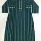 Attarctive Teal Green Color Poly Cotton With Self Design Kurti For Women