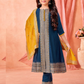 Wonderful Teal Blue Color Silk With Embroidery And Sequins Work Kurti Suits For Girls