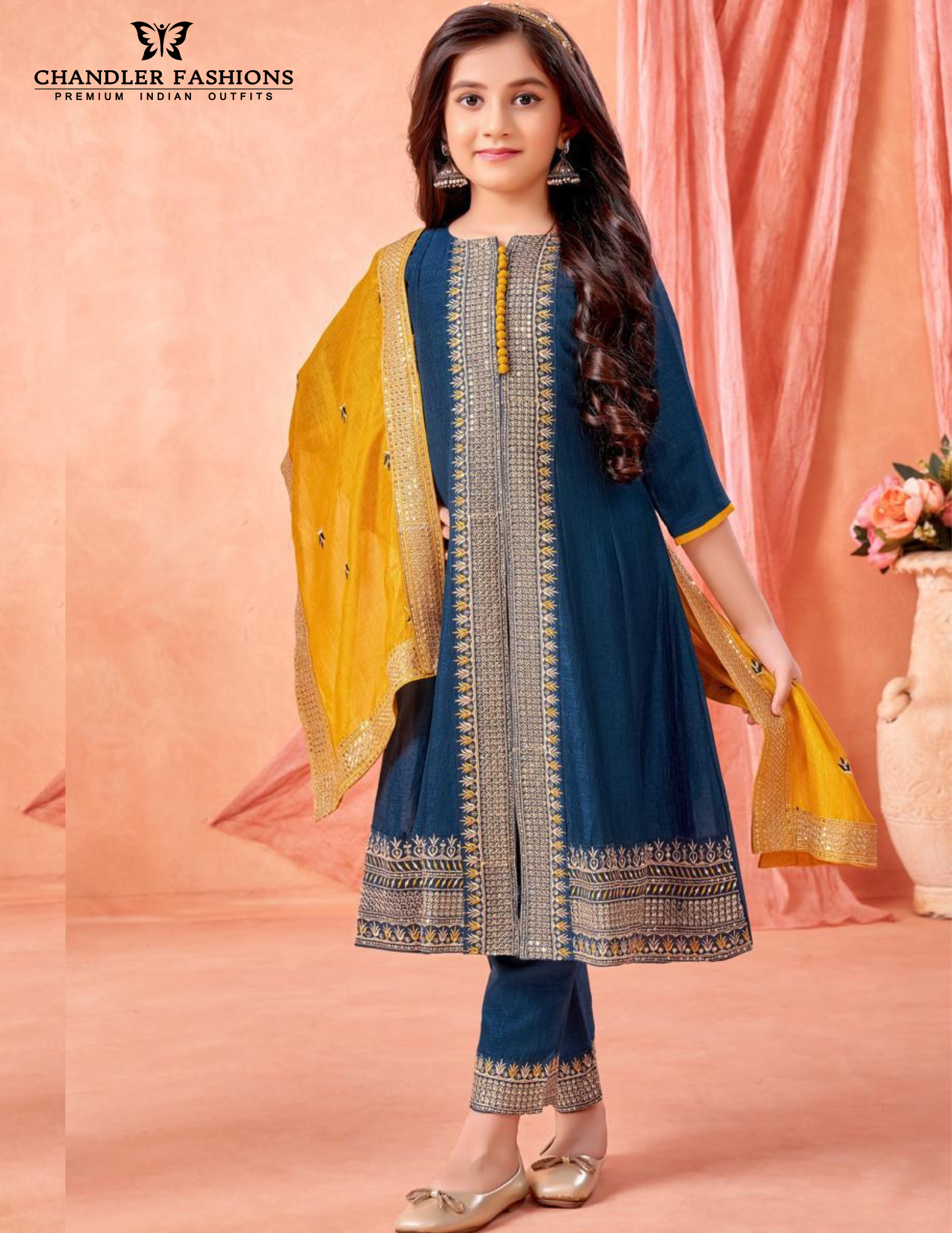 Wonderful Teal Blue Color Silk With Embroidery And Sequins Work Kurti Suits For Girls