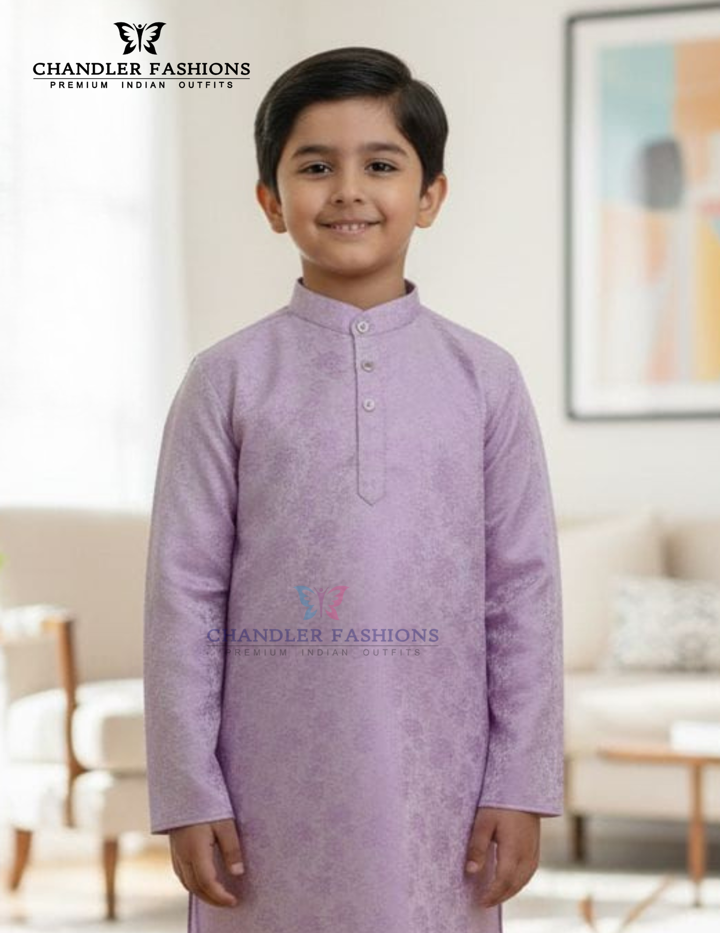 Light Lavender Color Jacquard Silk With Pajama Kurta Near Me