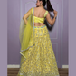 Yellow Color Georgette Zari Work Lehenga In Chandler