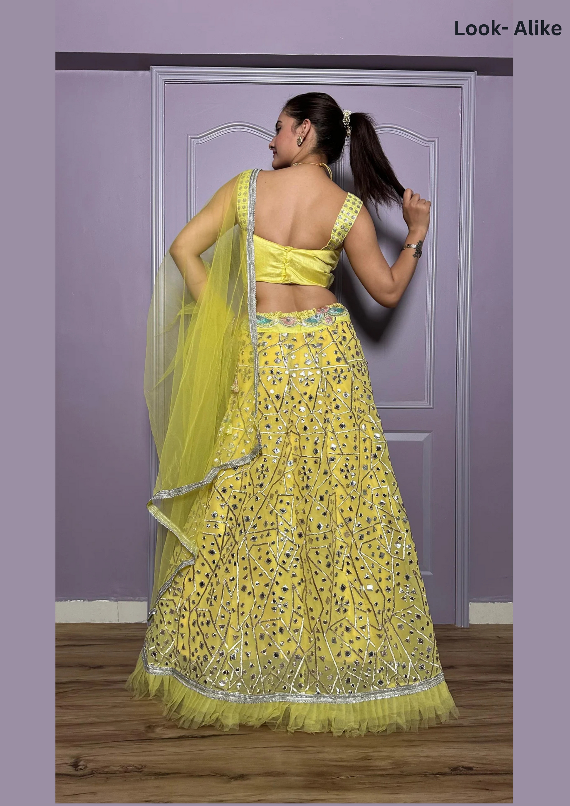 Yellow Color Georgette Zari Work Lehenga In Chandler