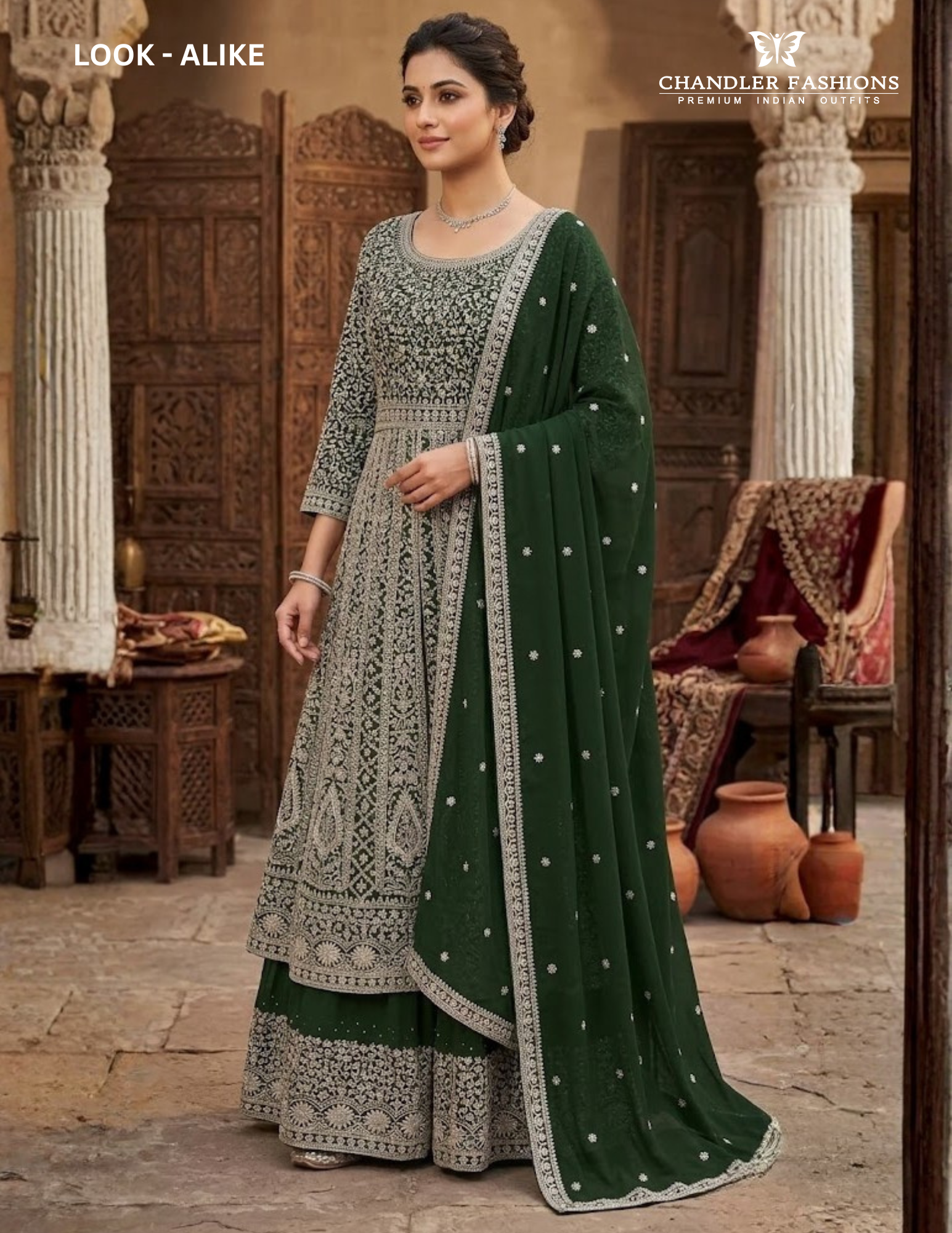 Elegant Green Color Georgette With Heavy Embroidery Work Mastani For Women